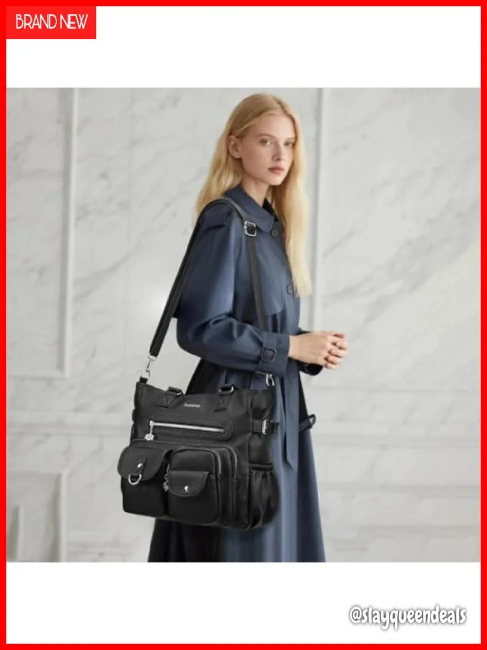 Large Faux Leather Crossbody Hobo Bag with Adjustable Strap for Work & Travel